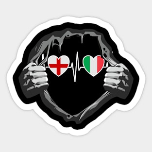 England And Italy Italy Flag Flags Sticker